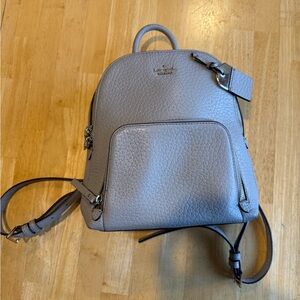 Kate Spade Pebbled Gray Backpack